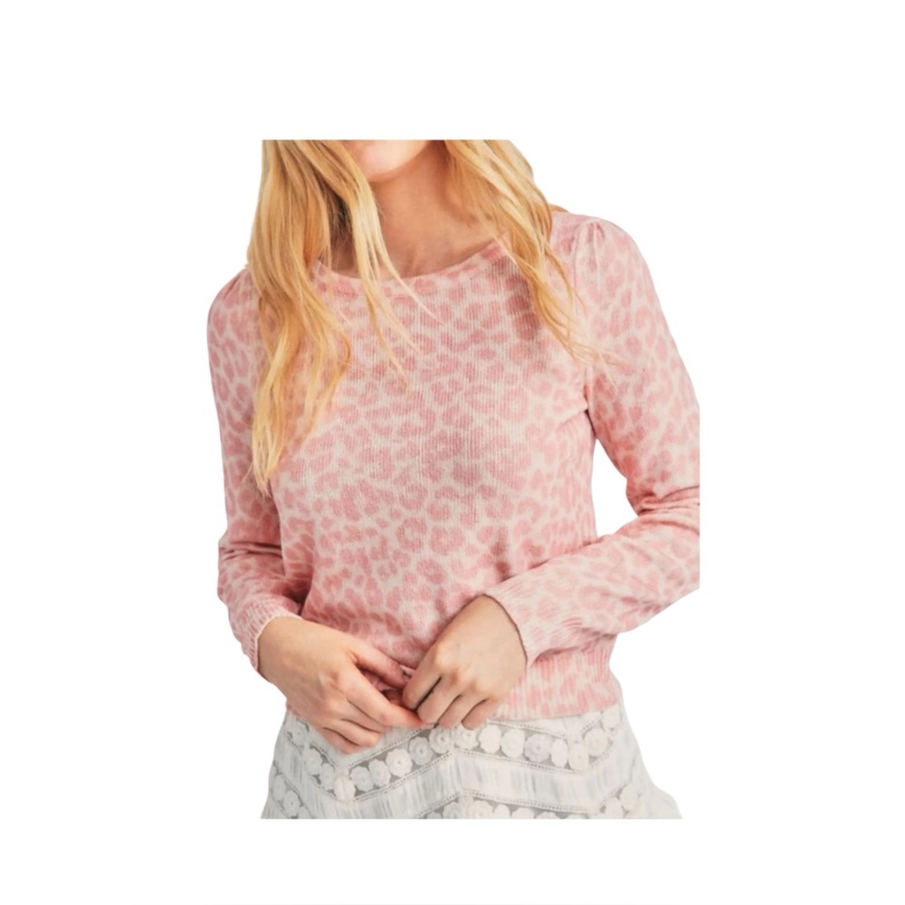 Love Shack Fancy Margarita Pastel Animal Print Sweater